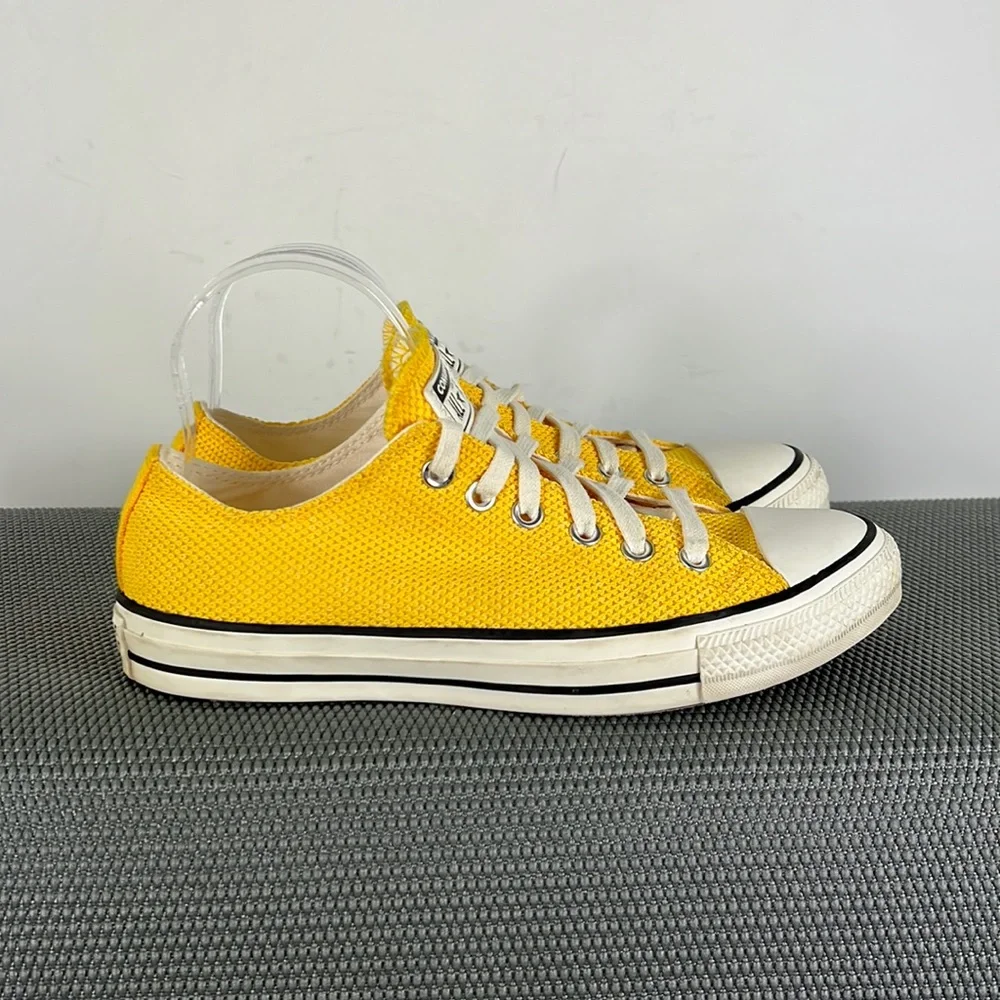 Converse bright yellow white all star chuck Taylor athletic shoes women’s size 9